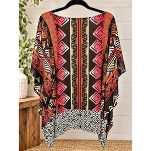 Studio Works Women’s Geometric Print Poncho Blouse 100% Polyester